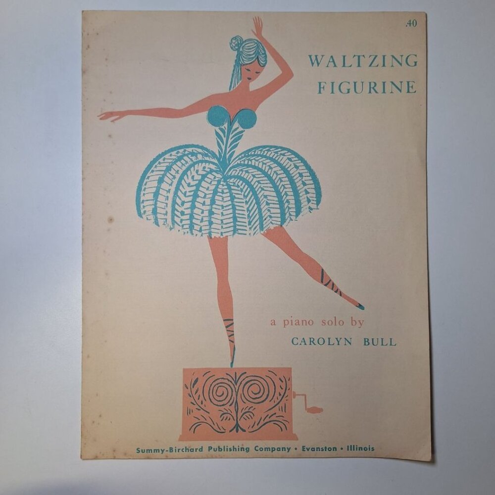 Waltzing Figurine Sheet Music Ballerina Dancer Ballet Piano Solo Carolyn Bull 58 - Picture 7 of 7